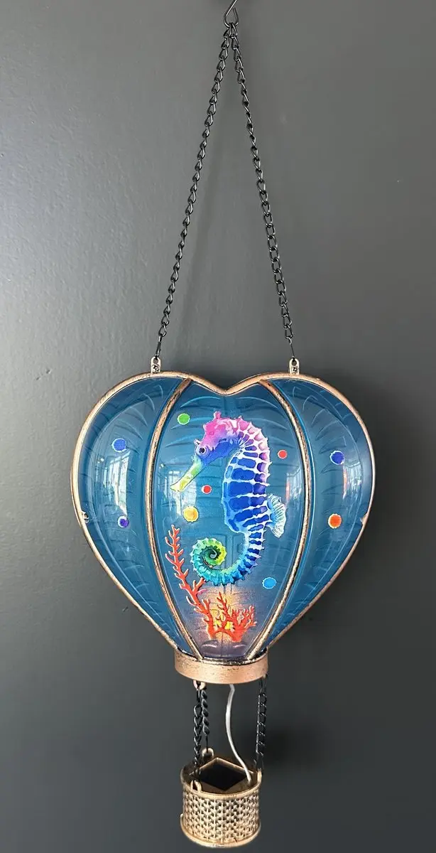 Decoratieve solarlamp hart met luchtballon " met flame LED "
