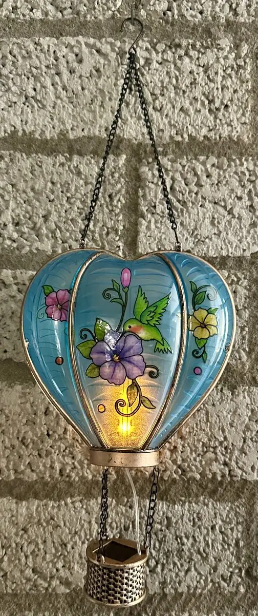 Decoratieve solarlamp hart met luchtballon " met flame LED "