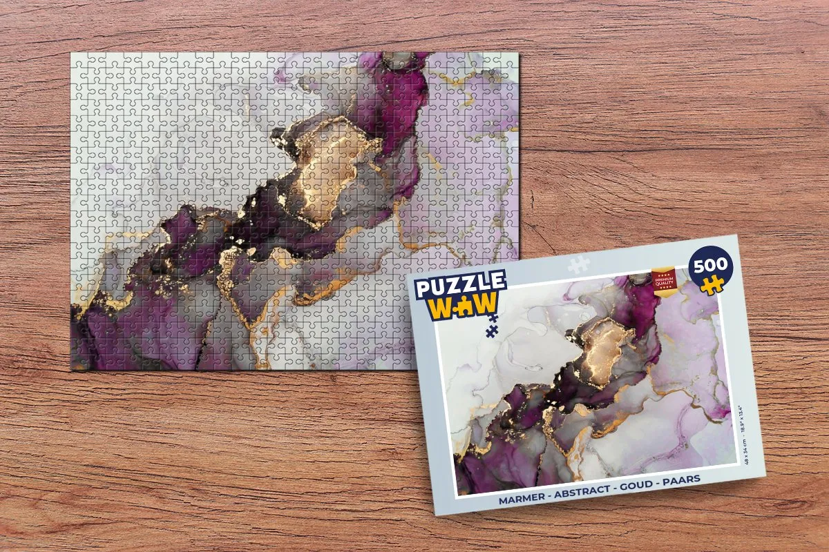 PuzzleWow Marmer Abstract Legpuzzel 500 Stuks - Multicolor