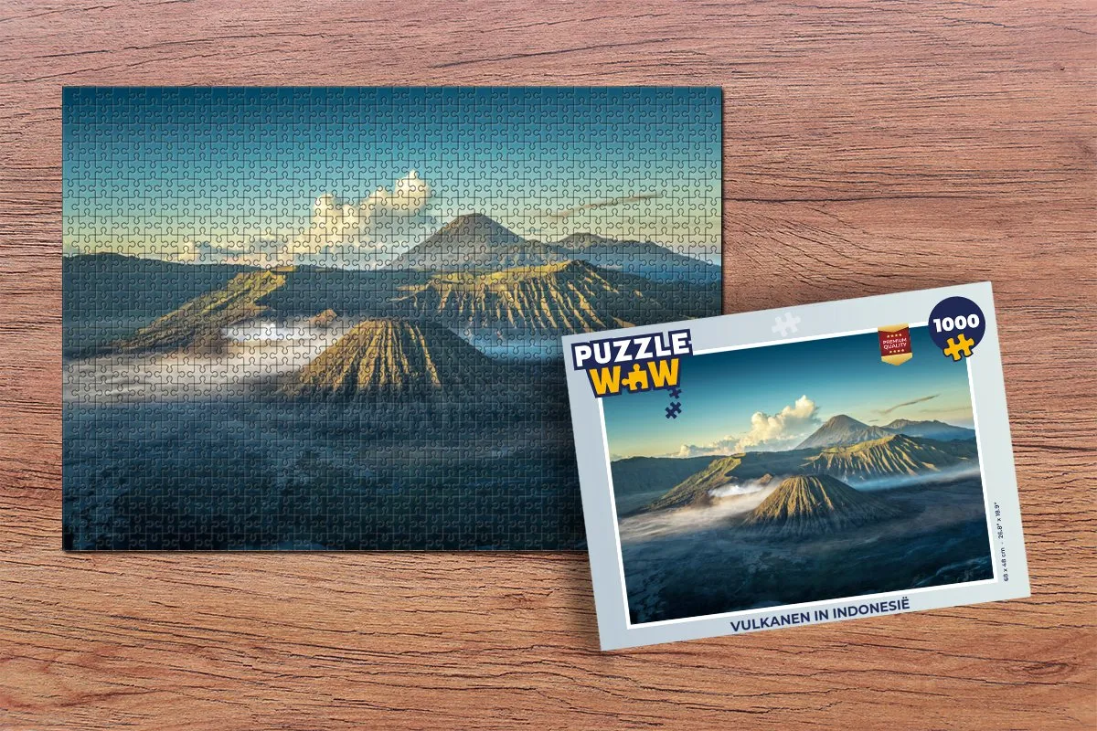 PuzzleWow Vulkanen in Indonesië Legpuzzel 1000 Stuks - Multicolor
