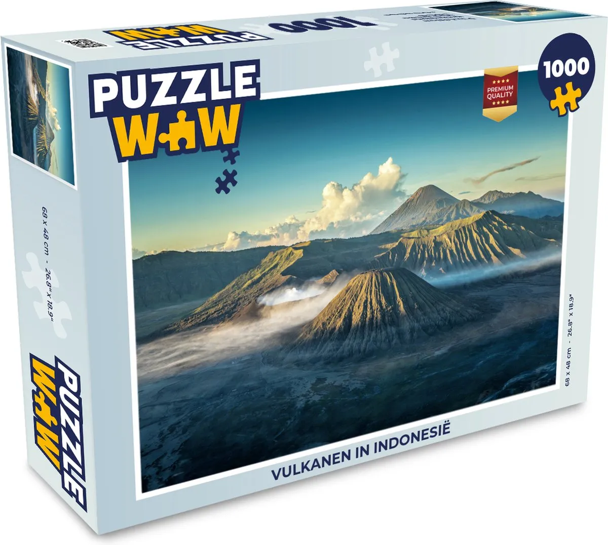PuzzleWow Vulkanen in Indonesië Legpuzzel 1000 Stuks - Multicolor
