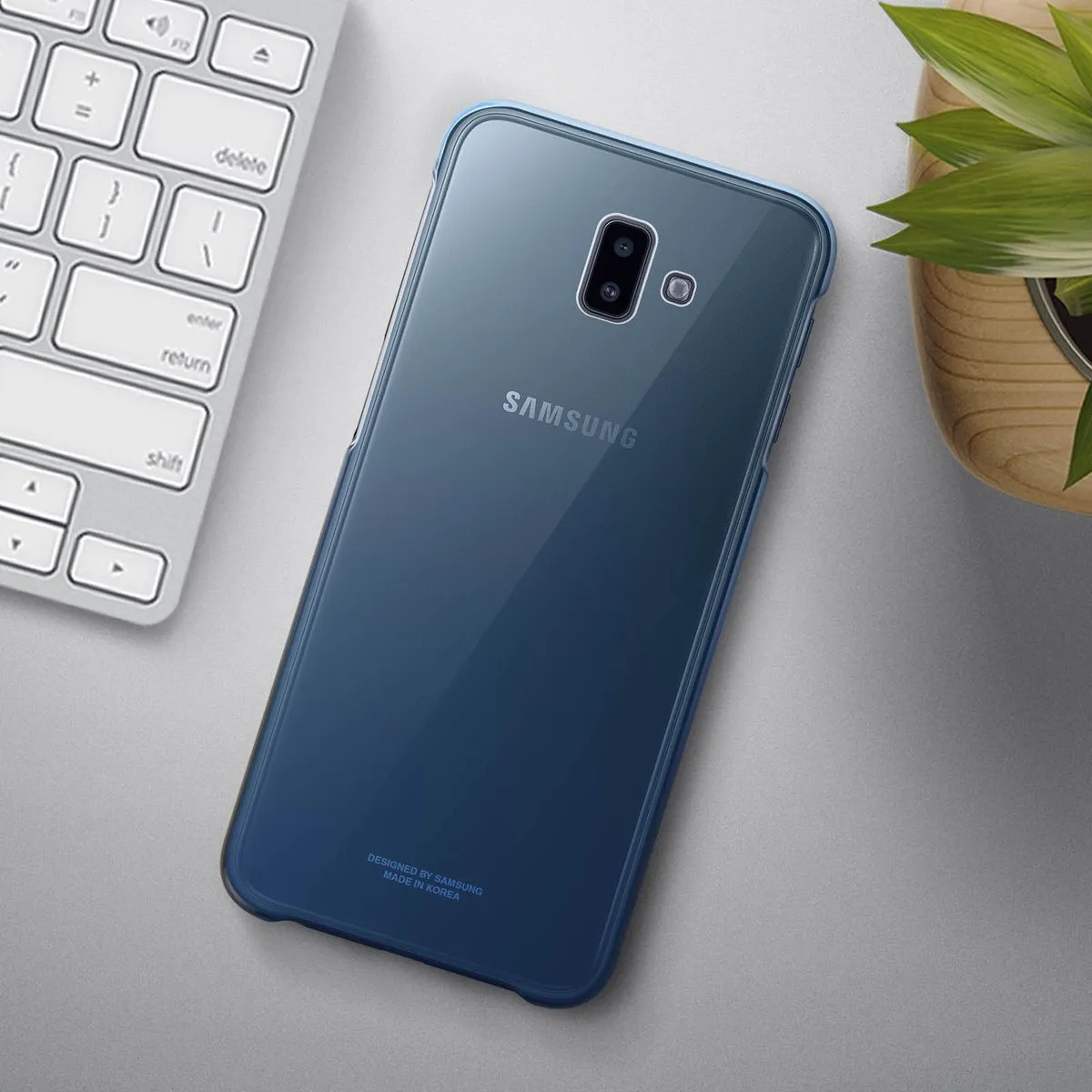 Samsung Galaxy J6+ Clear Cover - Blauw