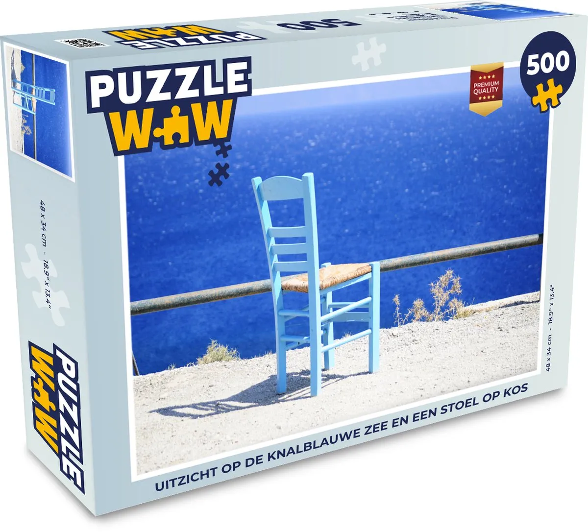 PuzzleWow Legpuzzel 500 Stuks - Uitzicht Kos - Multicolor