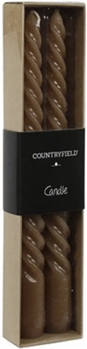 Countryfield dinerkaarsen Twirly beige