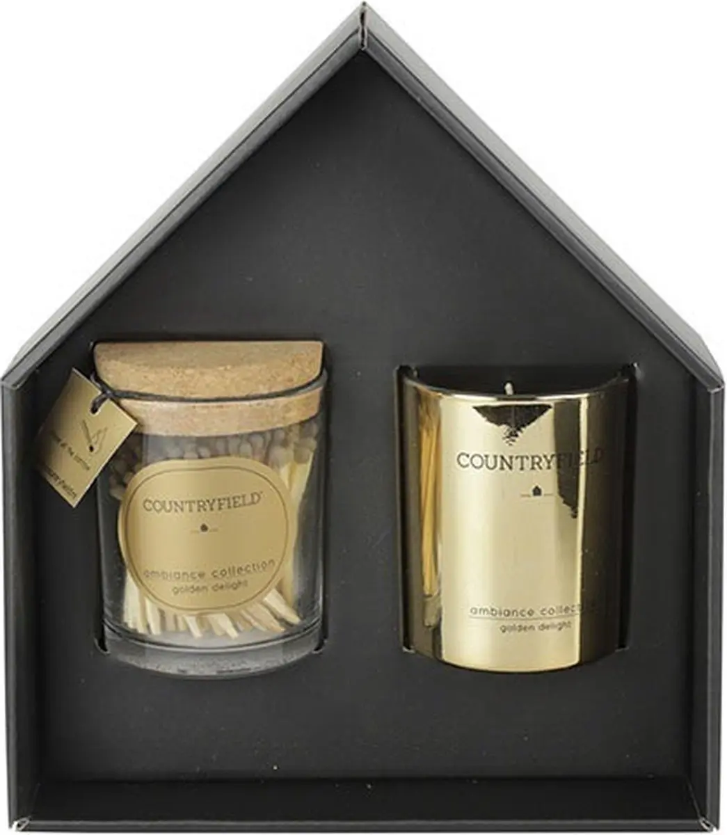 Countryfield Giftset (geurkaars & lucifers) Golden Delight