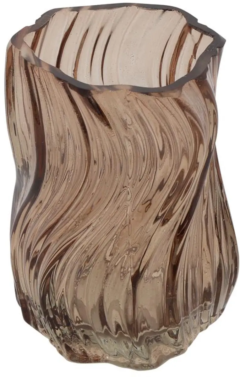 Countryfield Theelicht Esli bruin Ø8xH10,5cm - afbeelding 2 van 2
