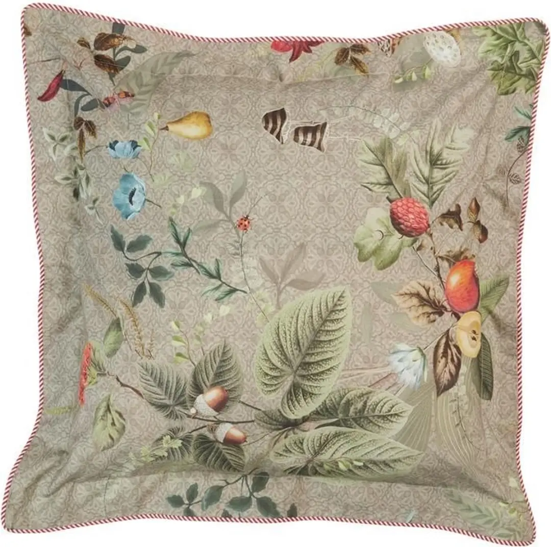 Pip Studio Fall In Leaf Square Sierkussen Khaki 45 x 45 cm