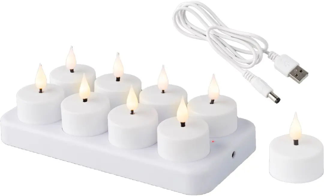 Lumineo Oplaadbare LED theelichtjes/waxinelichtjes