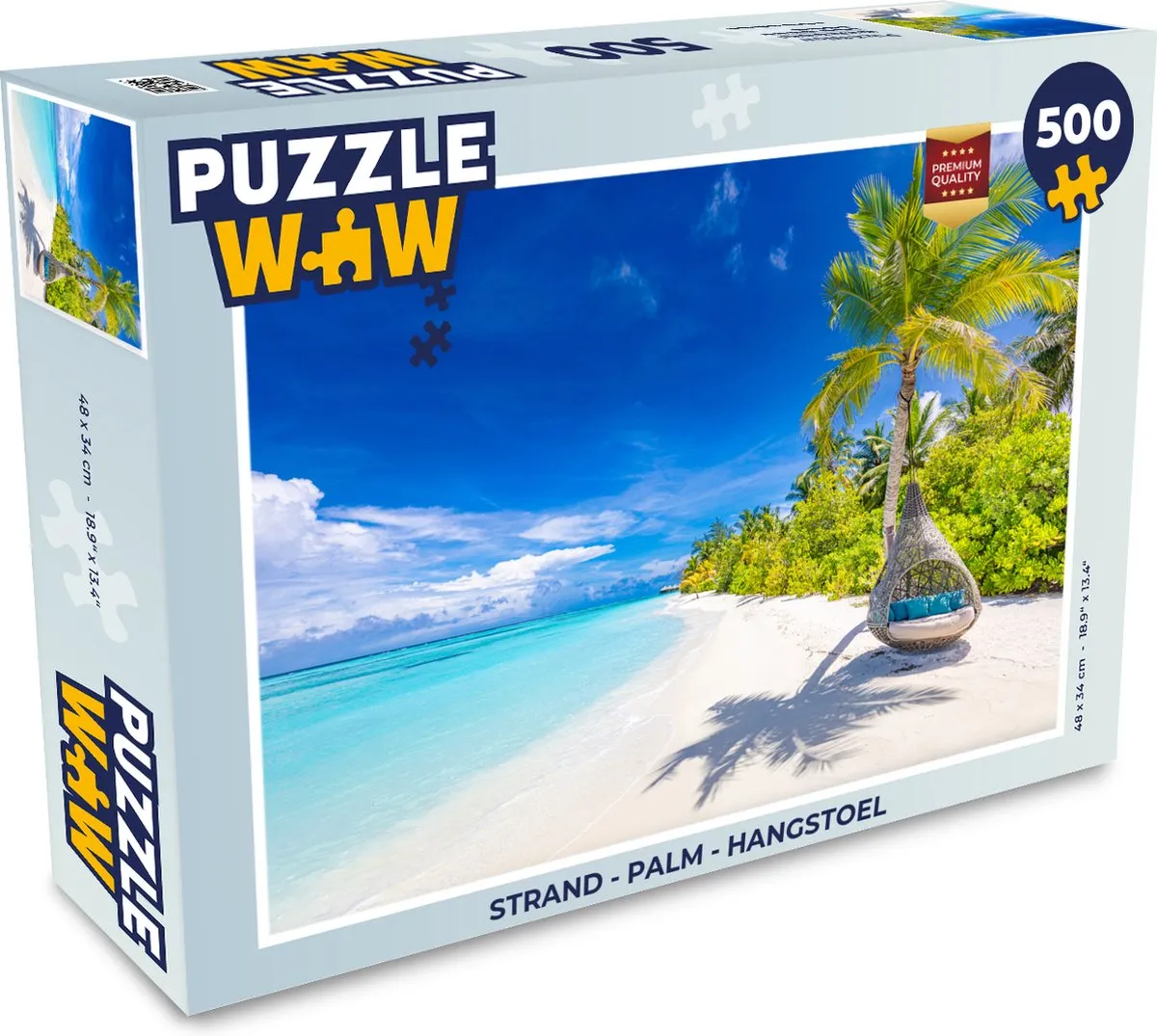 PuzzleWow Strand Palm Hangstoel Legpuzzel 500 Stuks