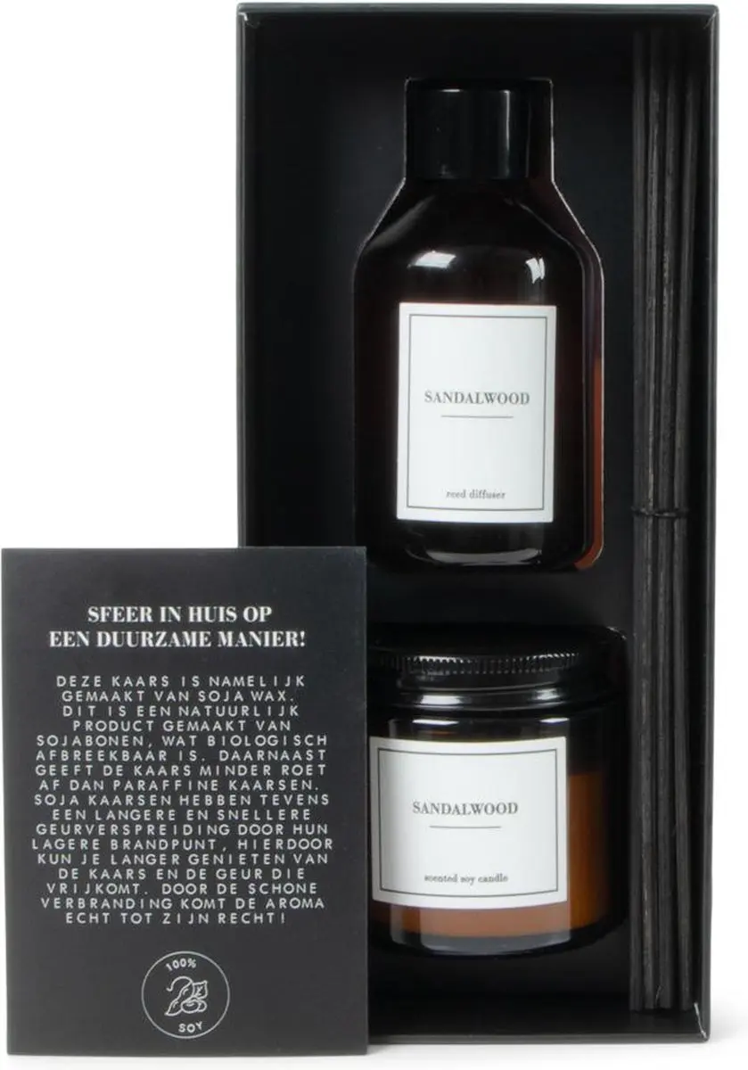 SENZA Geurkaars & Geurstokjes Giftbox Zwart