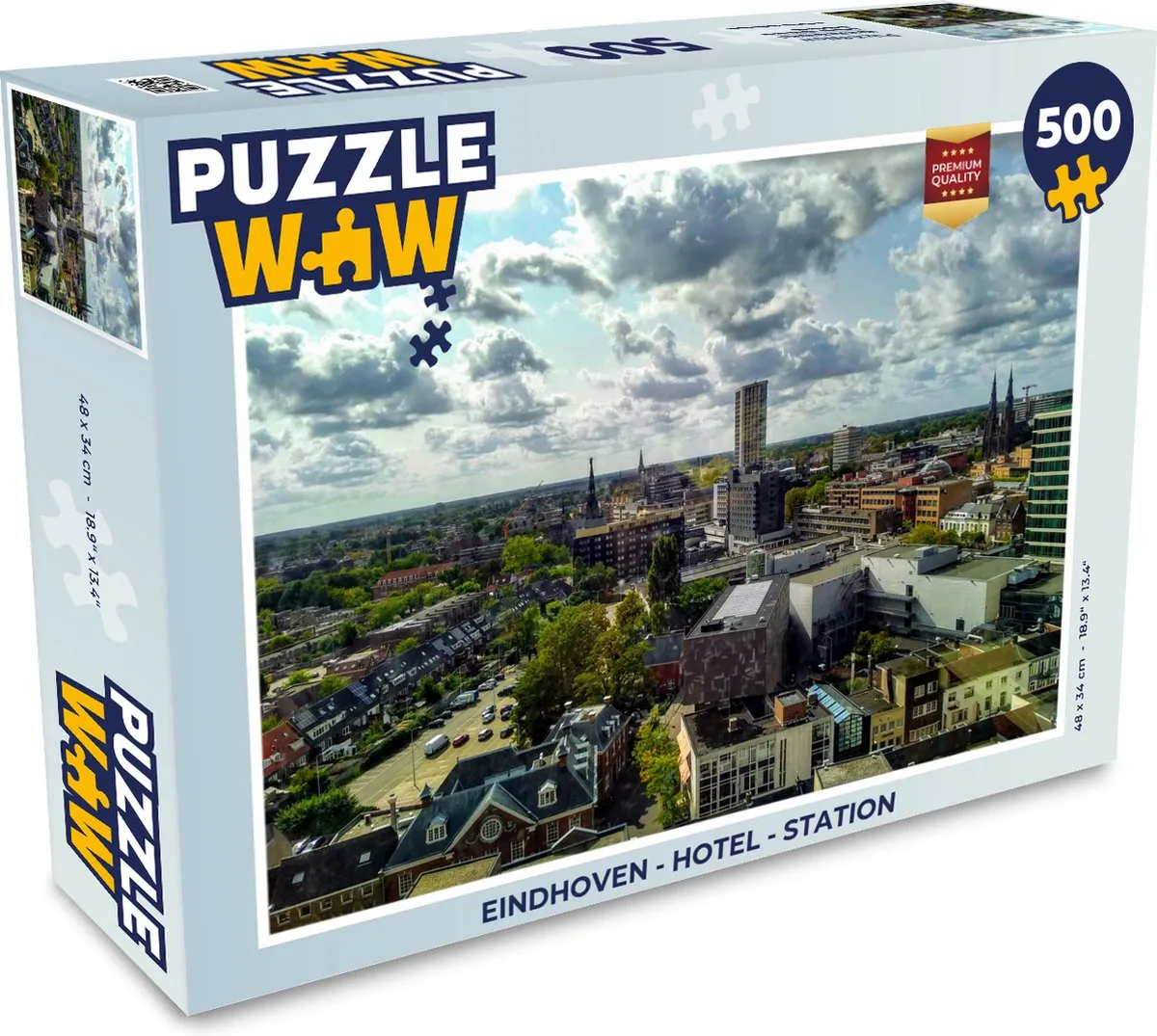 PuzzleWow Eindhoven Hotel Station Legpuzzel 500 Stuks - Multicolor