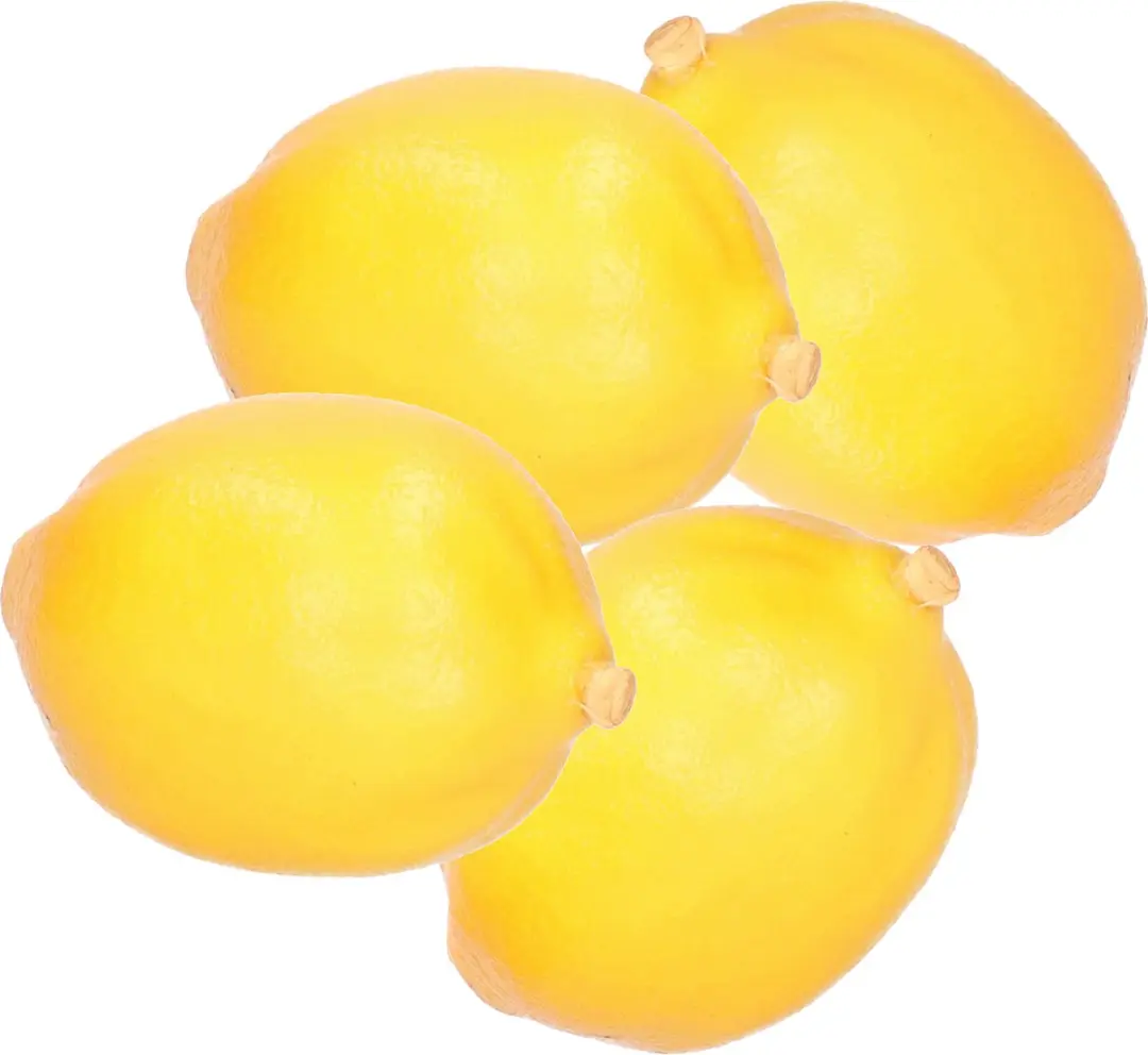 Esschert Design kunstfruit decofruit - 4x - citroen/citroenen - ongeveer 6 cm - geel