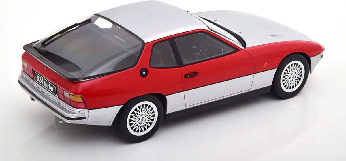 Porsche 924 Turbo 1986 KK Scale - 1:18 - Zilver/Rood
