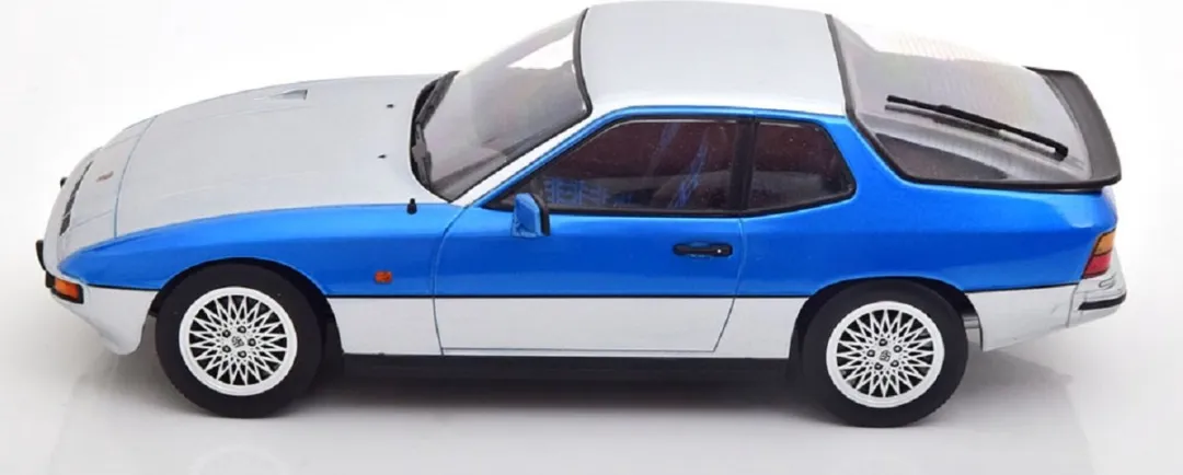 Porsche 924 Turbo 1986 KK Scale - 1:18 - Zilver/Rood