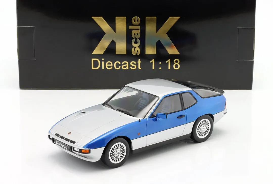 Porsche 924 Turbo 1986 KK Scale - 1:18 - Zilver/Rood