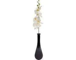 Bellatio Design Kunstbloem Orchidee Milan - creme - 78 cm - losse steel - kunst zijdebloemen - Phalaenopsis