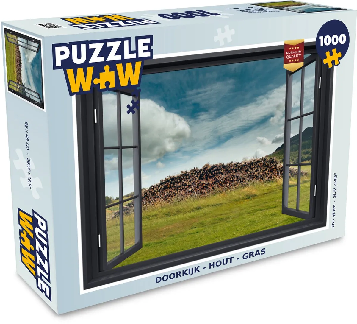 PuzzleWow Doorkijk Houten Legpuzzel 1000 Stuks - Multicolor