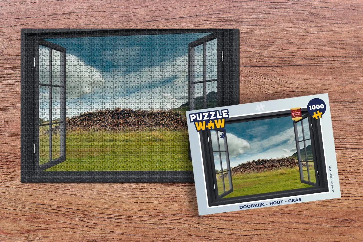 PuzzleWow Doorkijk Houten Legpuzzel 1000 Stuks - Multicolor