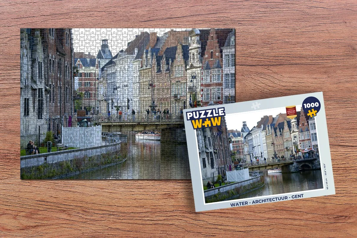 PuzzleWow Gent Architectuur Legpuzzel 1000 Stuks - Multicolor