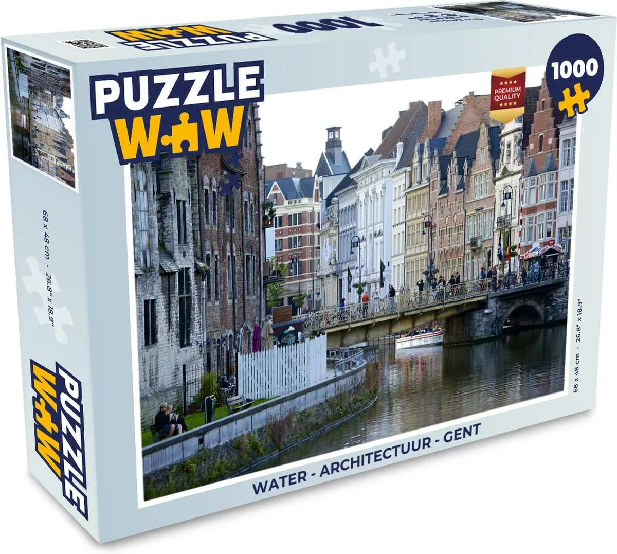 PuzzleWow Gent Architectuur Legpuzzel 1000 Stuks - Multicolor