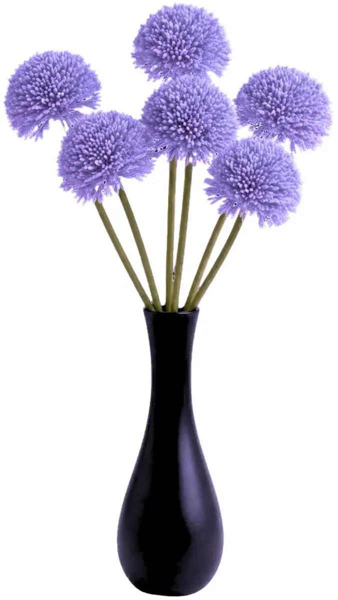 Bellatio Design Sierui Globemaster kunstbloem - 6x - losse stelen - paars - 44 cm - Natuurlijke uitstraling