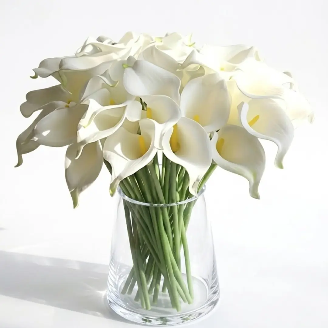 Witte kunstbloemen calla lelie boeket kunstbloemen 10 stuks met lange stelen voo