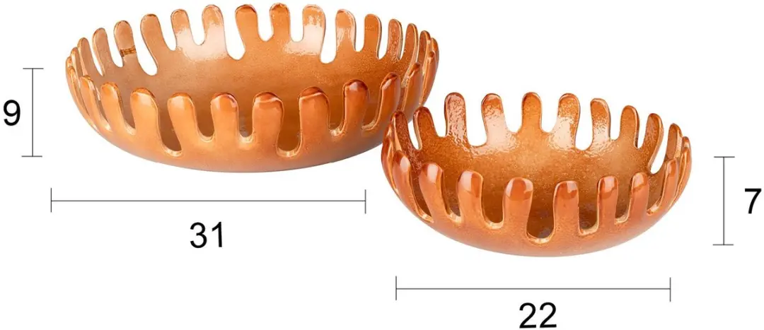 Zuiver Onda Decoratieve Schaal Set - 2 Stuks Cognac - afbeelding 6 van 6
