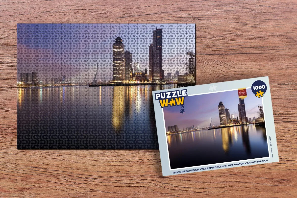 PuzzleWow Rotterdam Water Wolkenkrabber Legpuzzel 1000 Stuks - Multicolor
