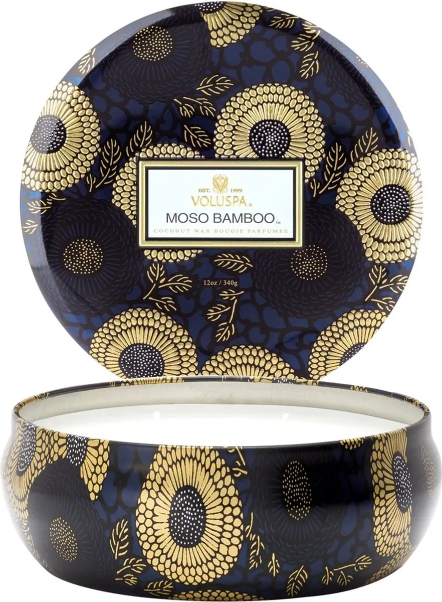 Voluspa Japonica Collection Moso Bamboo Geurkaars 340g - Zwart - afbeelding 3 van 3