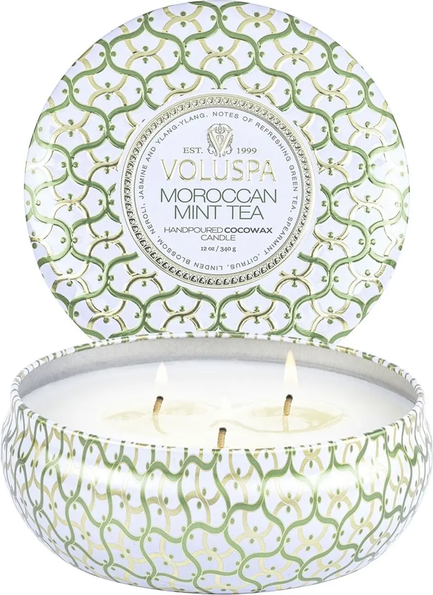 Voluspa Maison Blanc Moroccan Mint Tea Geurkaars 340g - afbeelding 2 van 2