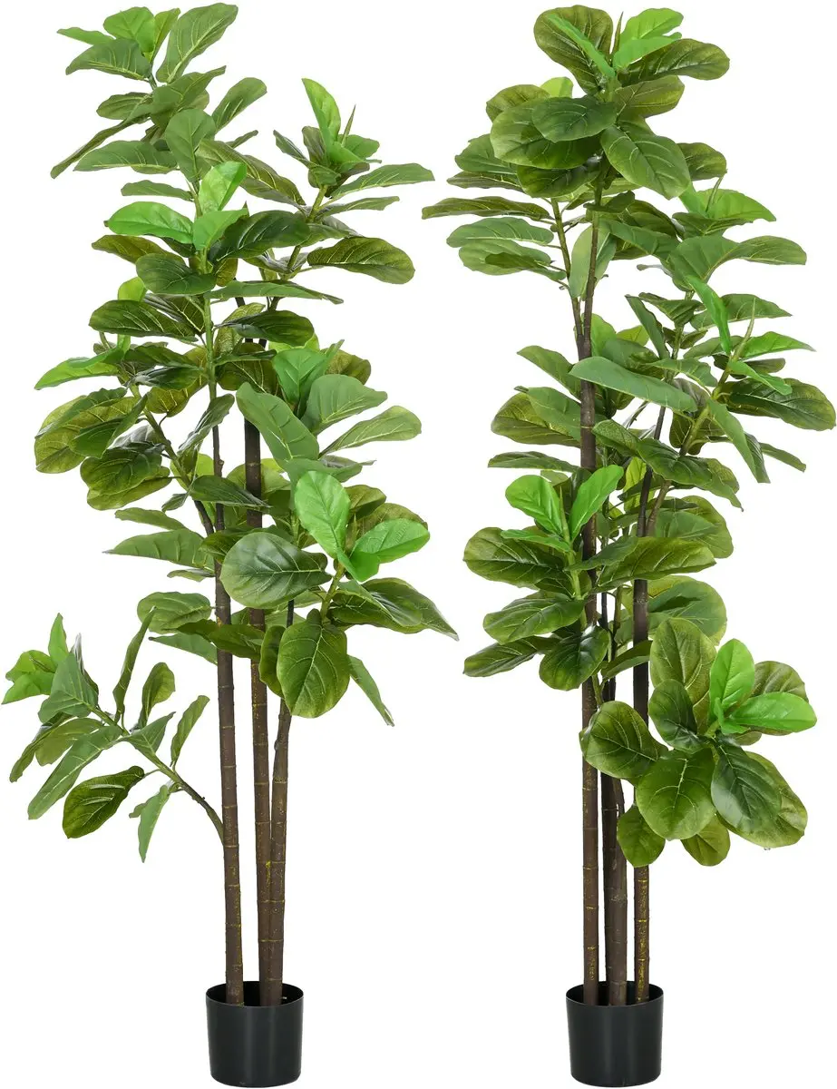 HOMCOM-Kunstplanten-Kunststof-17,5x17,5x180cm-Groen