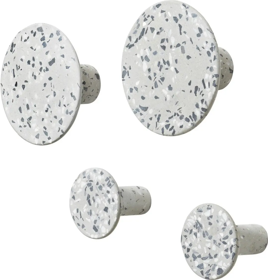 Blomus Ponto kapstokhaken set van 4 terrazzo grijs