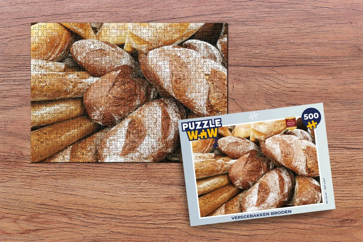 PuzzleWow Versgebakken Broden Legpuzzel 500 Stuks - Multicolor