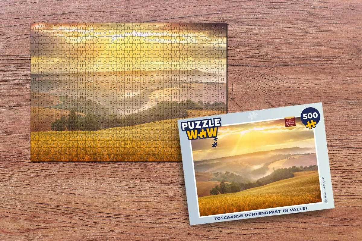 PuzzleWow Mist - Zon - Landschap Legpuzzel 500 Stuks - Multicolor