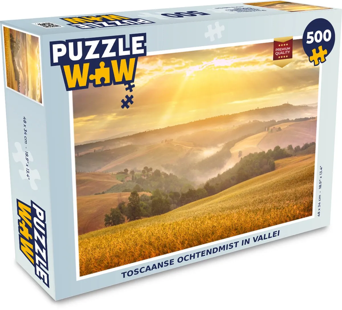 PuzzleWow Mist - Zon - Landschap Legpuzzel 500 Stuks - Multicolor