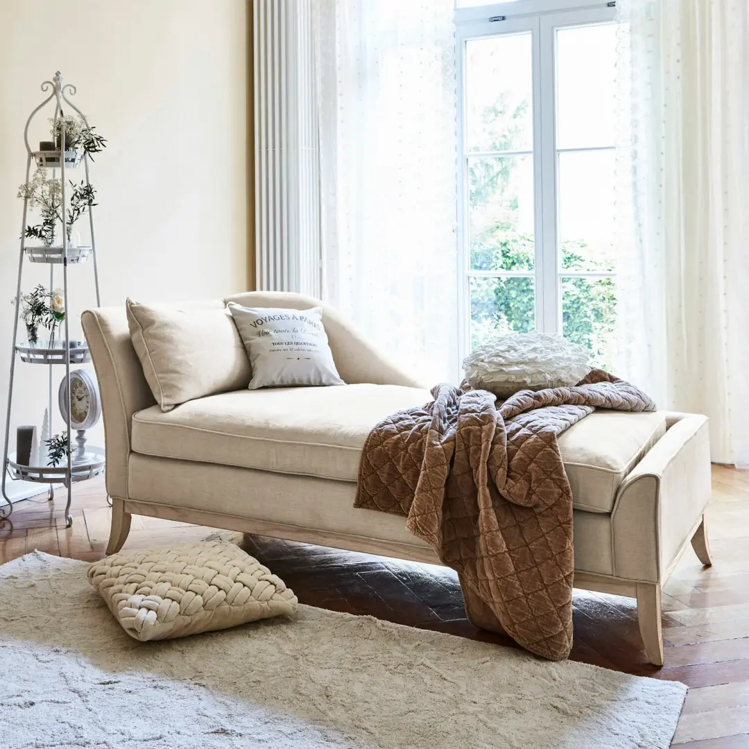 Loberon Alphonse Chaise Longue Beige - afbeelding 4 van 4