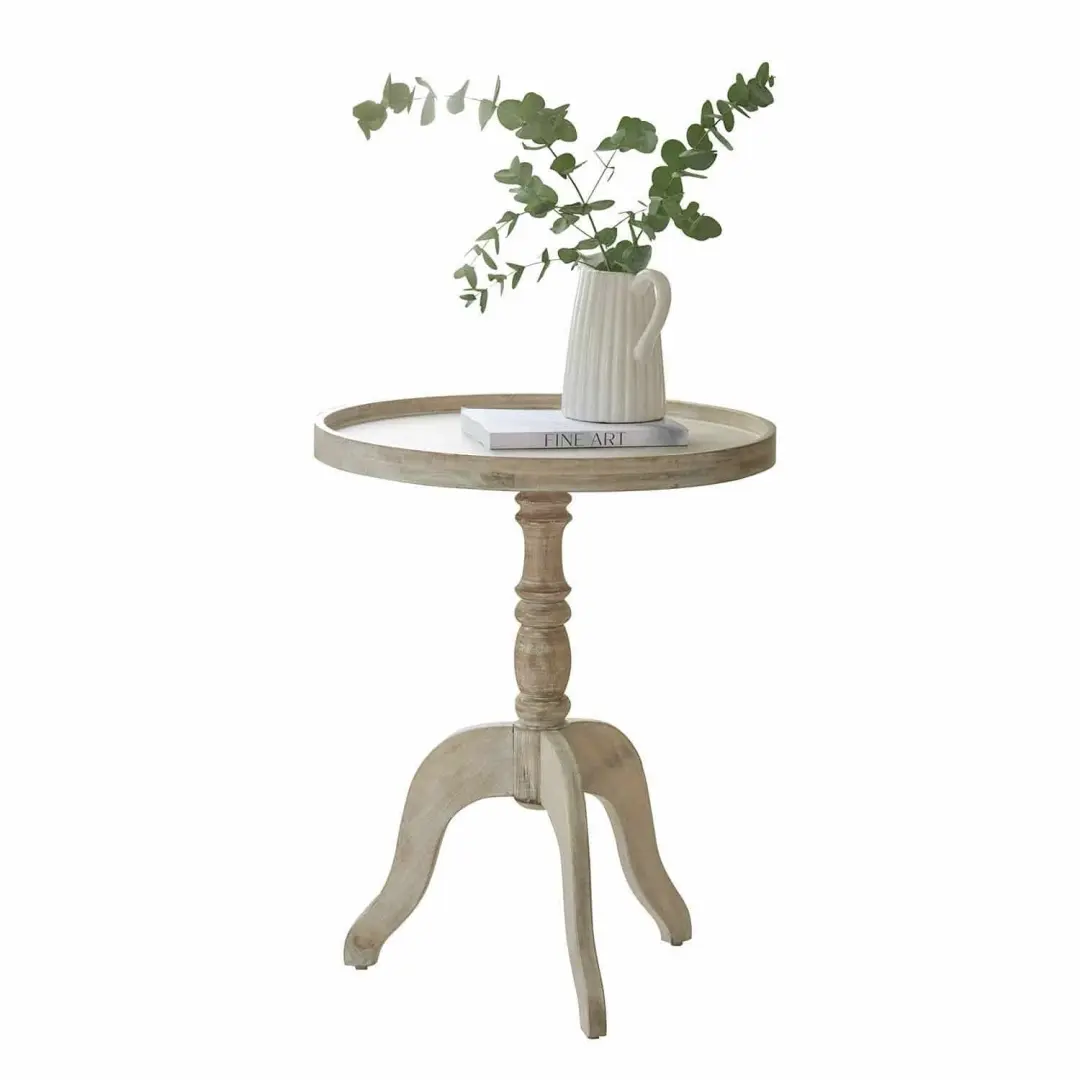 Loberon Bijzettafel Brookdale 59cm Antiekwit