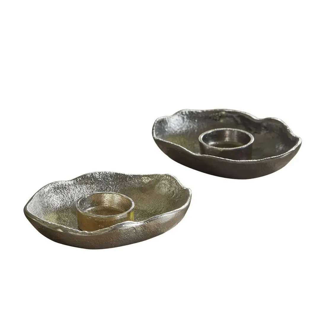 Loberon Quilvano Kaarsenhouder Set - 2 Stuks - Ø14cm - afbeelding 2 van 5