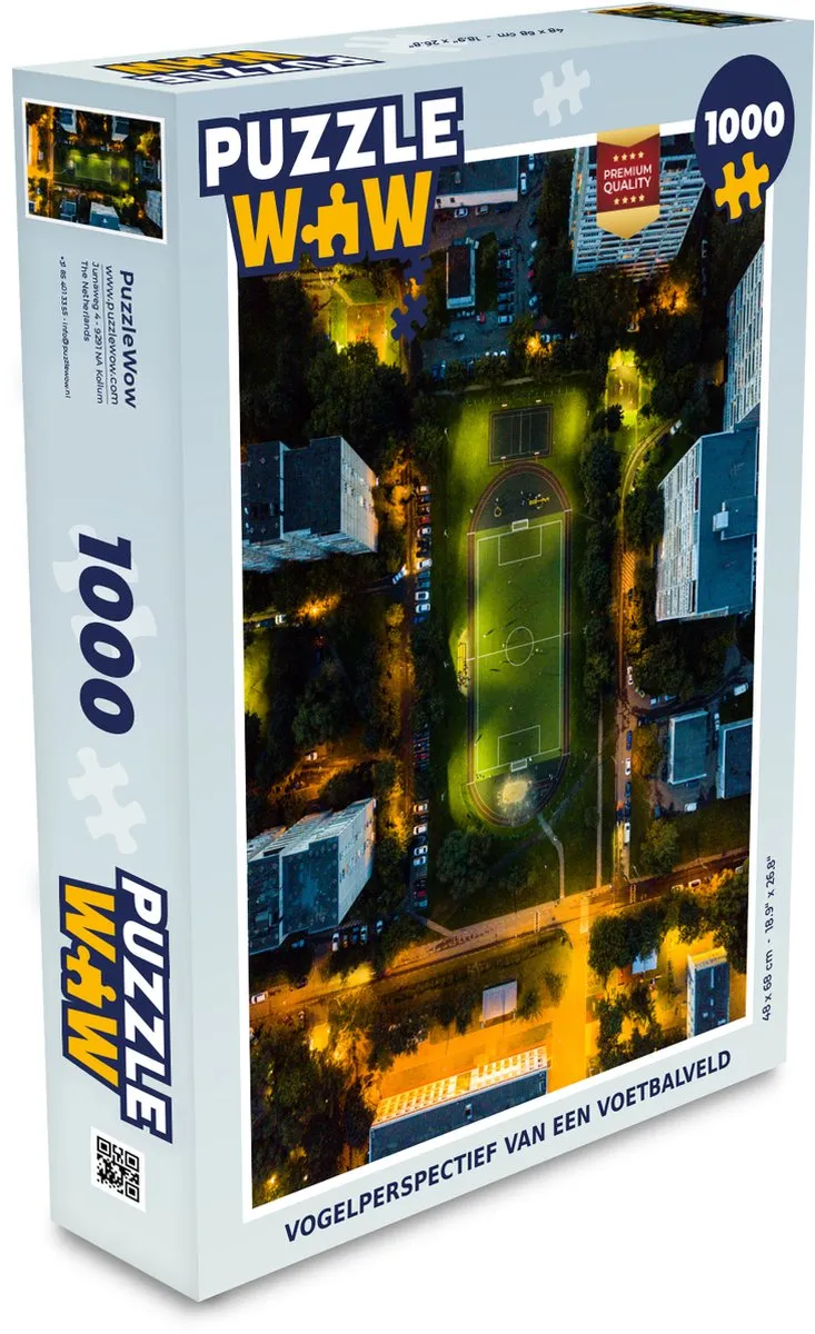 PuzzleWow Voetbalveld Legpuzzel 1000 Stuks - Multicolor