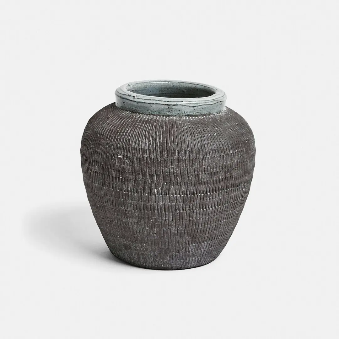 Loberon Calverna Vaas - 2 Stuks - Ø23cm Grijs - afbeelding 6 van 6