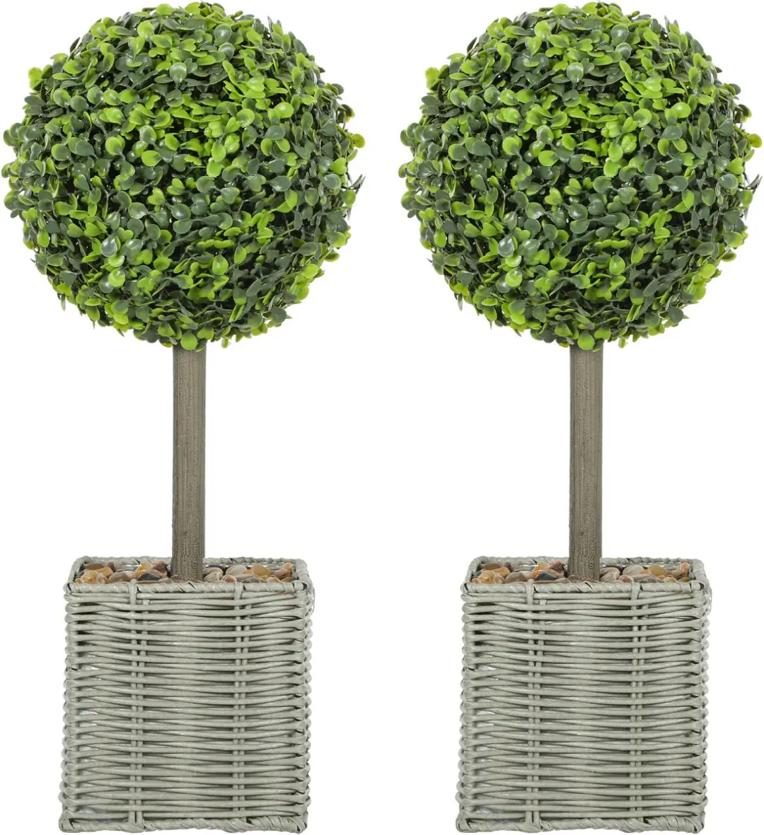HOMCOM Kunstmatige Topiaries Kunststof, cement Ø15 x 50H cm Groen