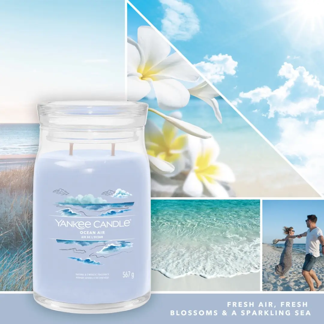 Yankee Candle Ocean Air Geurkaars 567g - Blauw - afbeelding 2 van 2