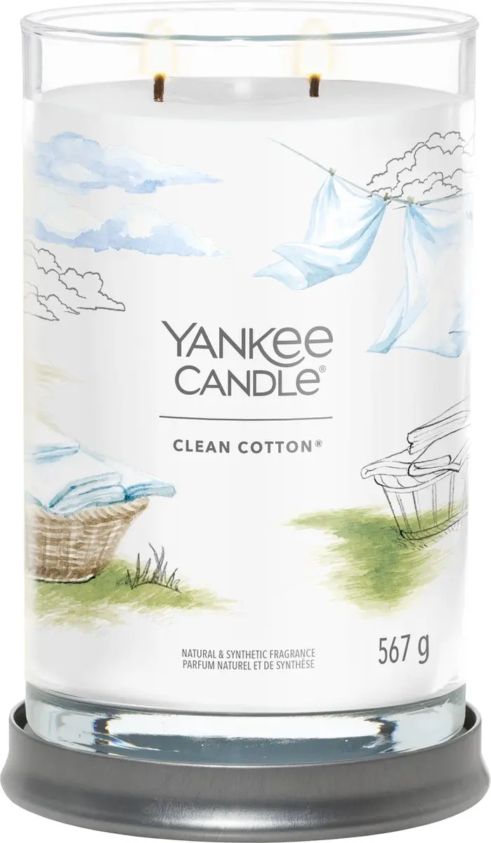 Yankee Candle Clean Cotton Large Tumbler Geurkaars - 100 Branduren - afbeelding 3 van 6