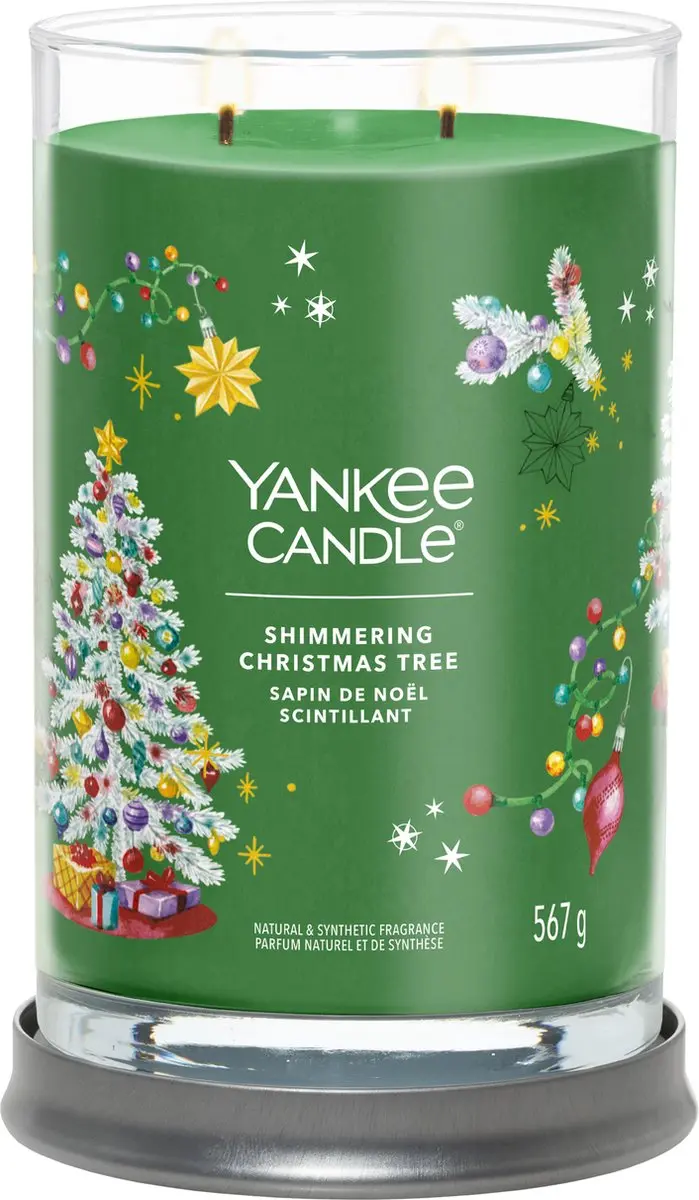Yankee Candle Shimmering Christmas Tree Geurkaars - 100 Branduren - afbeelding 2 van 3