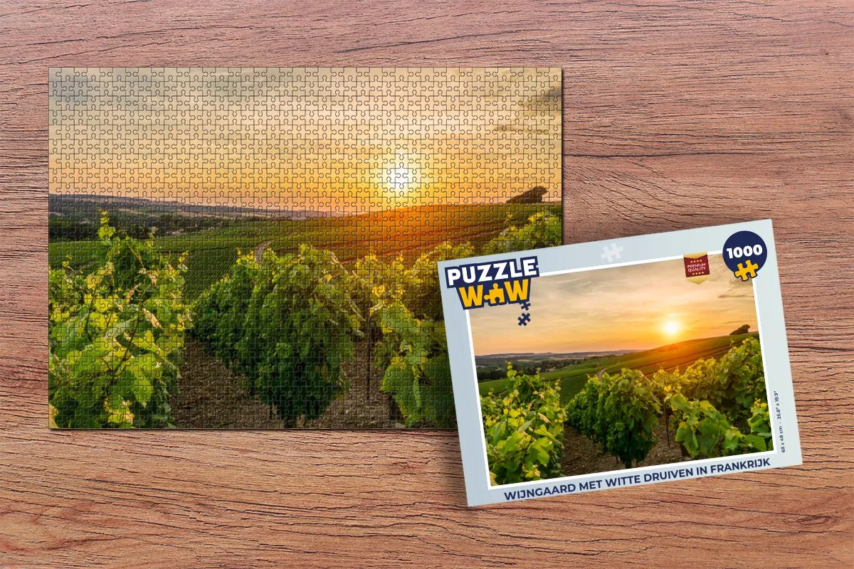 PuzzleWow Wijngaard Frankrijk Legpuzzel 1000 Stuks - Multicolor