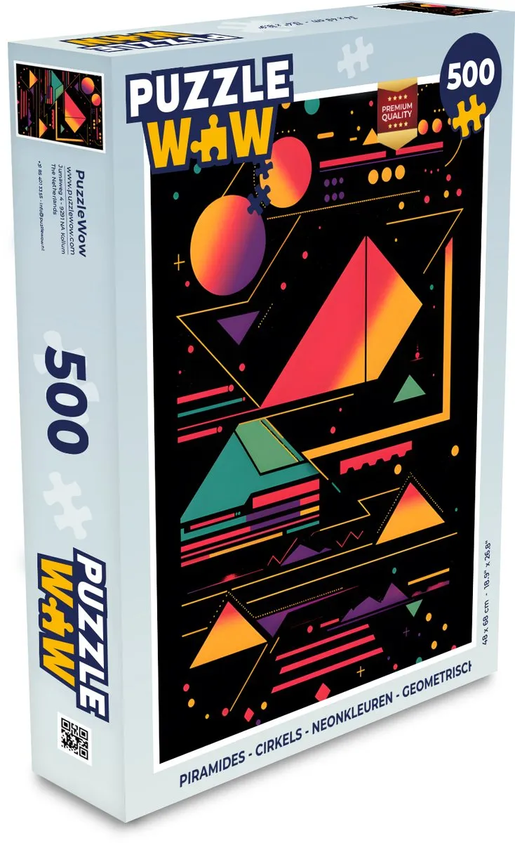 PuzzleWow Piramides Neonkleuren Legpuzzel 500 Stuks