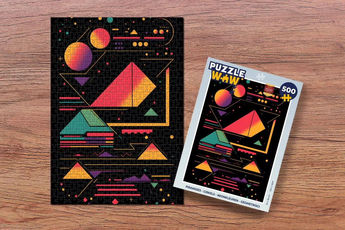 PuzzleWow Piramides Neonkleuren Legpuzzel 500 Stuks - MPN 8721414232291