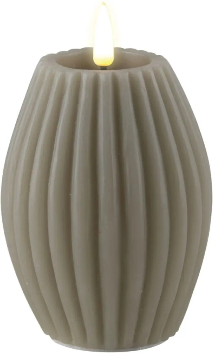 Deluxe Homeart Sand Stripe LED Kaars 7.5x10cm