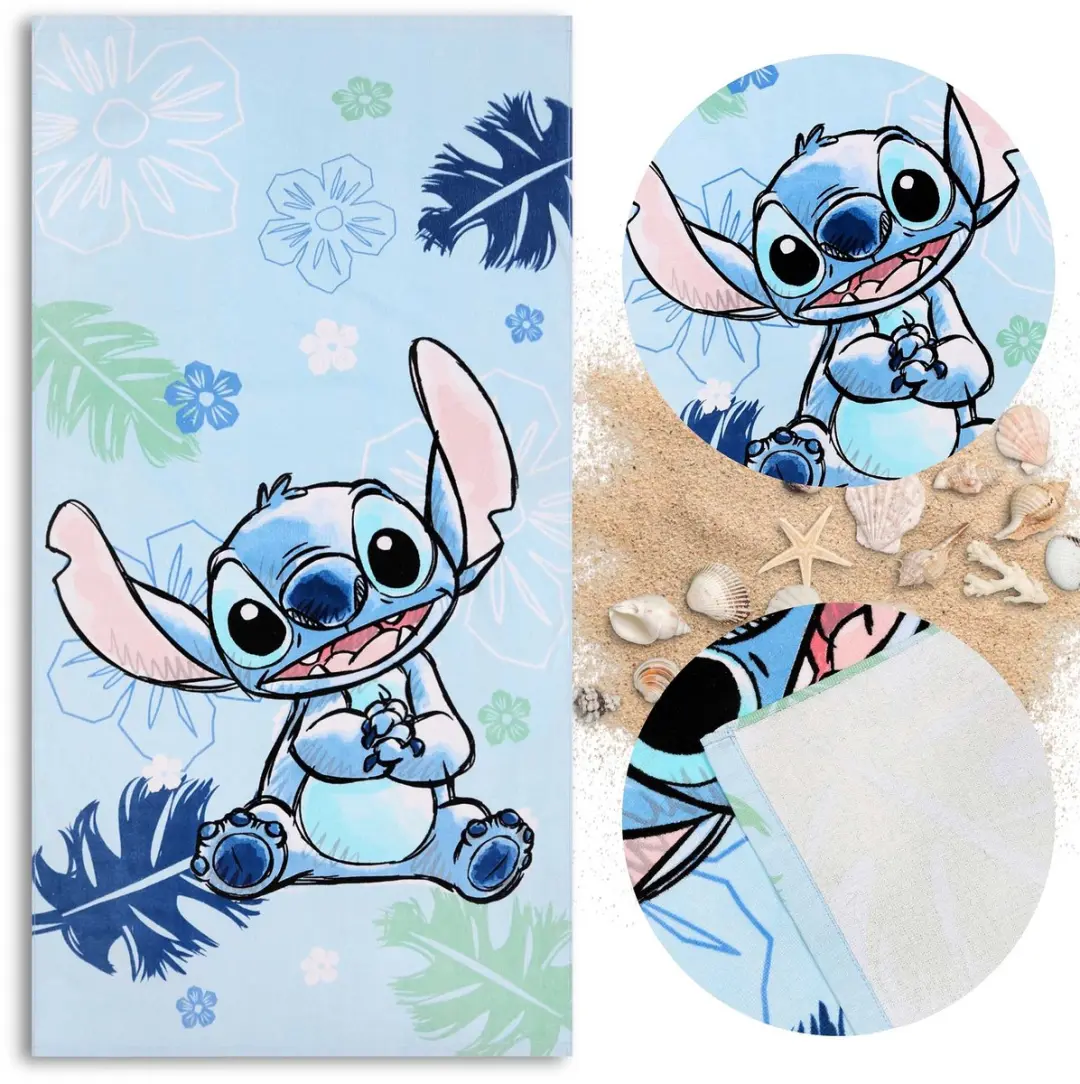 Stitch DISNEY SNELDROGEND strandlaken, KATOENEN badhanddoek voor kinderen 70x140