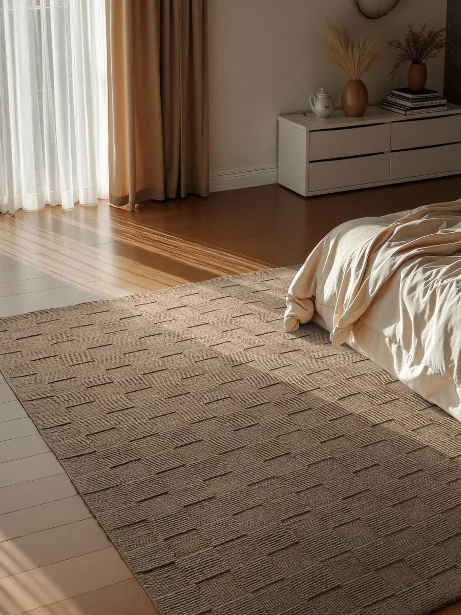 Villeroy & Boch Wollen vloerkleed Scala Blocks - Taupe - Natuurlijk Tapijt - Laagpolig - 120x170 cm